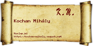 Kochan Mihály névjegykártya